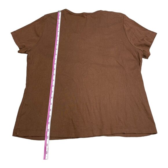 ByDesign Brown V-Neck Short Sleeved Shirt Women’s Size XL - Picture 6 of 9